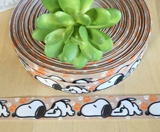 7/8" (1 YD) Snoopy Grosgrain Ribbon Sleeping Snoopy Beagle Dog Collar Ribbon