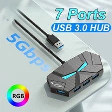 7 Ports USB 3.0 HUB TypeC Docking Station 5Gbps High Speed Transmission Splitter