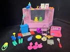 VINTAGE 1982 BARBIE DREAM STORE PINK DISPLAY COUNTER & LOT of ACCESSORIES!!!