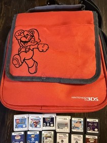 NINTENDO 3DS HANDHELD VIDEO GAME CONSOLE BLUE W/ 17 games and Mario case