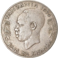 [#779137] Coin, Tanzania, Shilingi, 1974, EF(40-45), Copper-nickel, KM:4