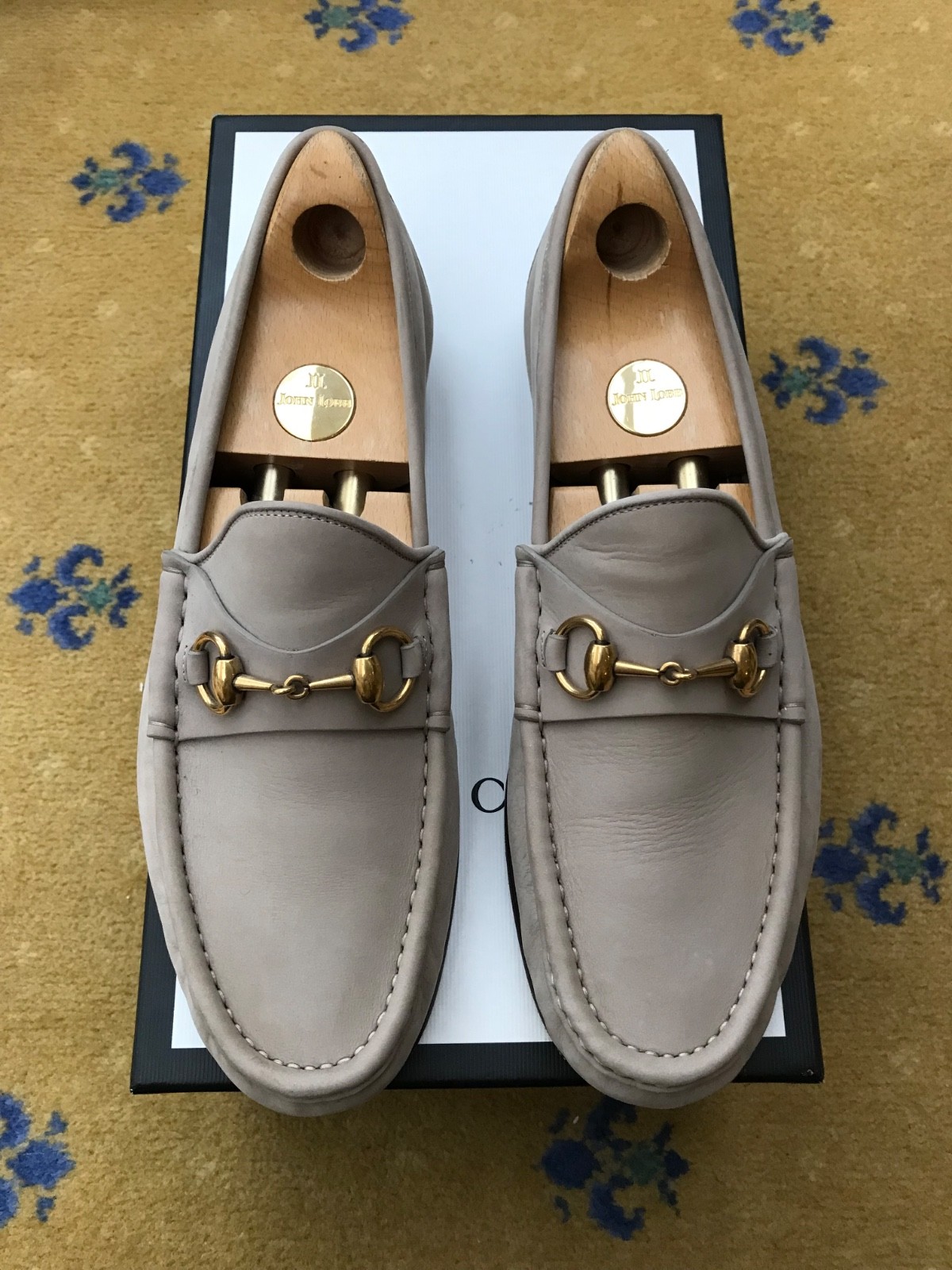 Gucci Horsebit 1953 Beige Leather Loafers Mens UK 9 US 9.5 EU 43-image