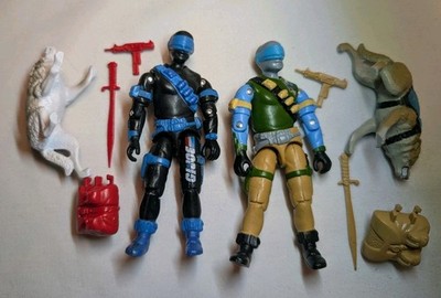GI Joe Black Major Snake Eyes X 2 complete With Accessories
