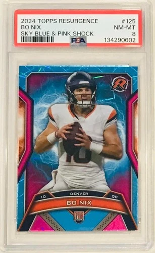 2024 TOPPS RESURGENCE BO NIX "ROOKIE" SKY BLUE & PINK SHOCK #125 PSA 8