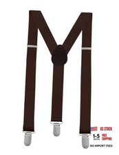 Dark Brown Suspenders for Men