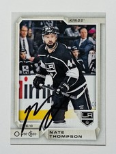 NATE THOMPSON Los Angeles Kings Autographed 2018-19 OPC Hockey Card #166 COA