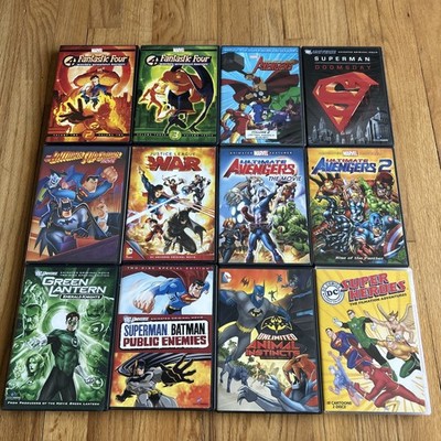 Marvel & DC Animated DVD Lot Filmation Batman Superman Avengers Fantastic Four 