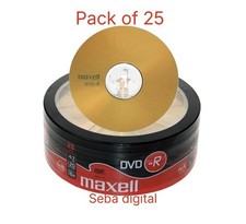 Image of 25 x Maxell DVD-R Recordable Discs (4.7GB, 16x Speed Shrink-Wrap