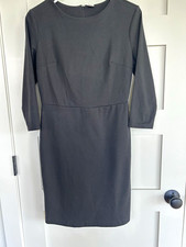 Old Navy Black Solid Sheath Knee-Length Dress 3/4 Sleeve Round Neck Zip S
