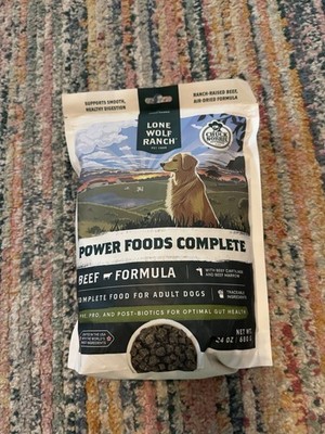 Lone Wolf Ranch Power Dog Food Complete Beef Formula 24oz