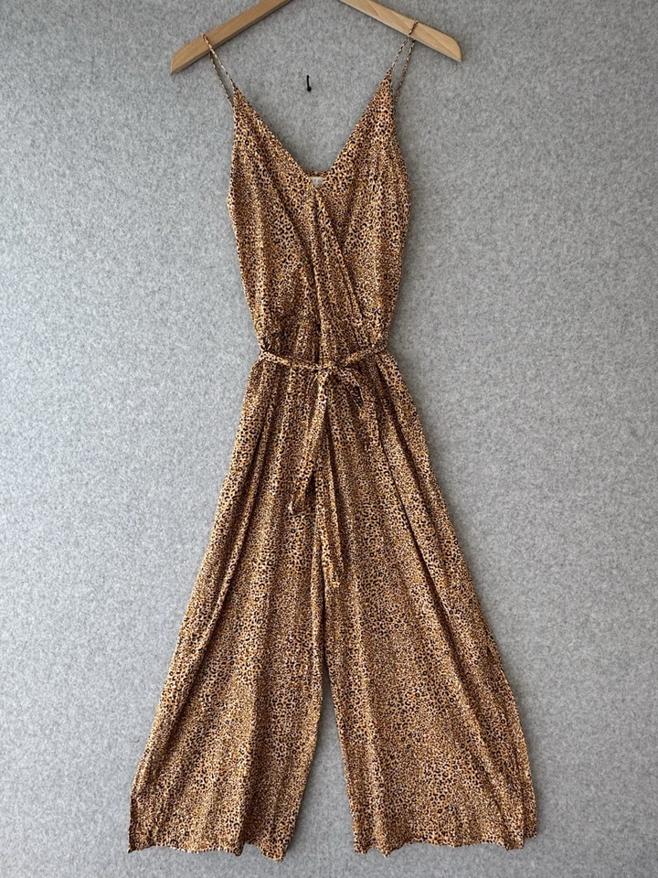 Mono Seafolly Mujer Talla XS Pierna Ancha Una Pieza Cinturón Leopardo Informal Foto 2 de 4