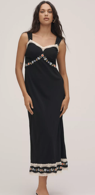 knee length dresses for ladies Lucie Satin Midi Dress in Red Rose