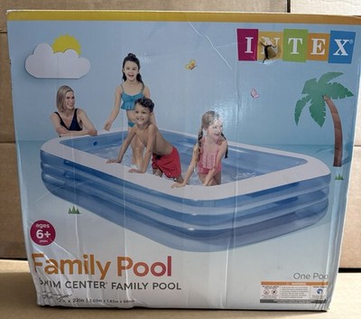 Intex Swim Center Family Pool Inflatable Rectangle 120x72x22 in Blue White