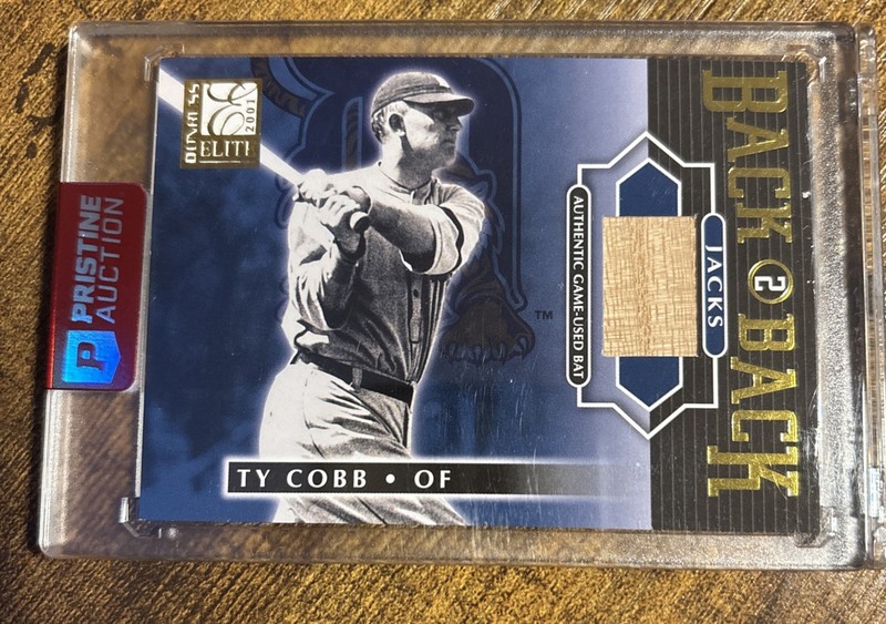 TY COBB & AL KALINE GAME USED BAT /50 2001 DONRUSS ELITE DUAL SP