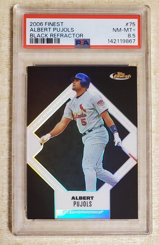 2006 Finest Black Refractor #75 Albert Pujols PSA 8.5 NM-MT+  Ser# 69/99