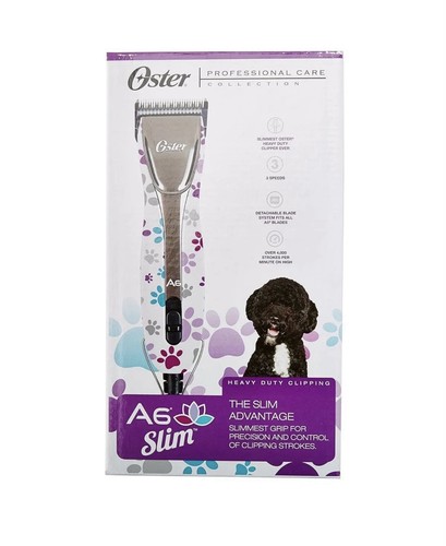 Oster A6 Slim 3-Speed Animal Clipper Pawprints PLUS Oster Cryogen-X 7F Blade
