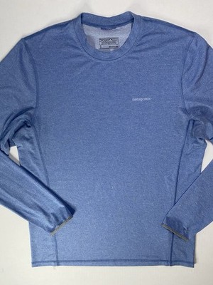 Patagonia Capilene Performance Shirt Mens Small Blue Outdoor Hiking Base layer