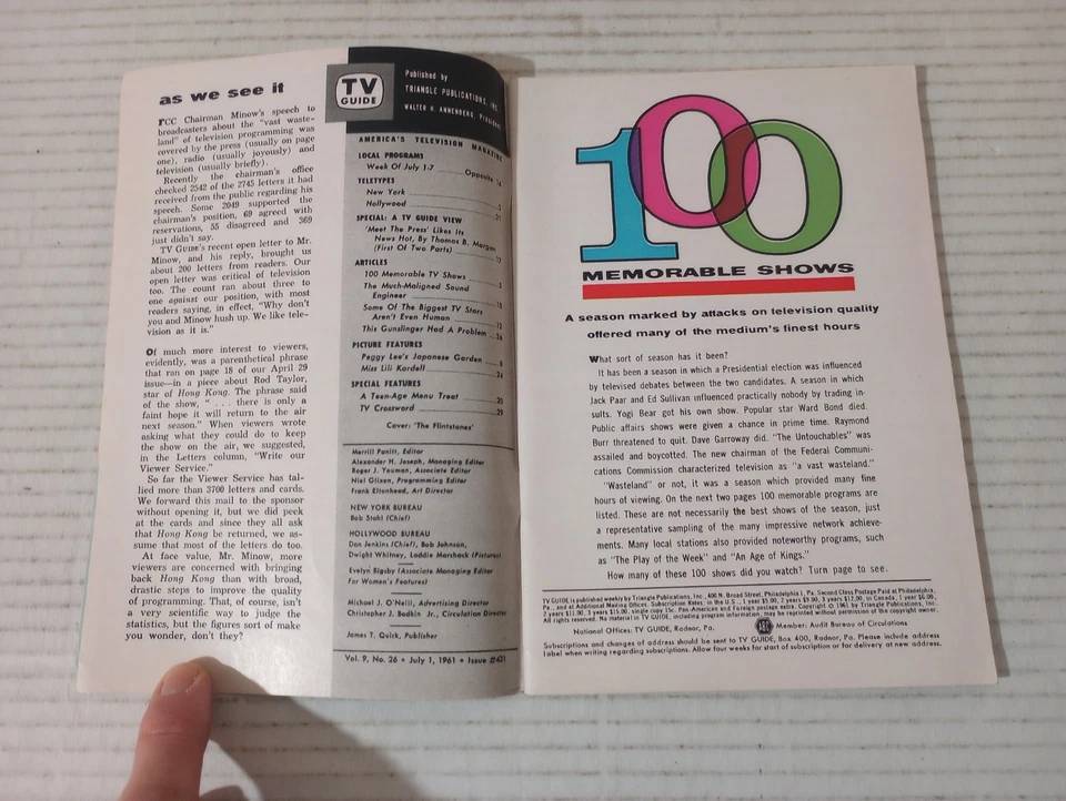 TV Guide UT ID July 1 1961 The Flintstones Peggy Lee Lili Kardell Tony Young - Image 4 of 4
