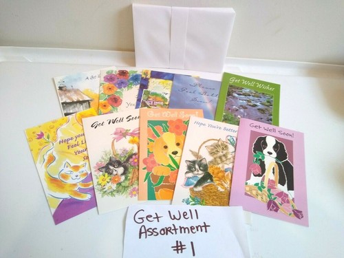 Get Well Cards W/Envelopes 10 - (4 x 6 ) Assorted - Picture 2 of 7