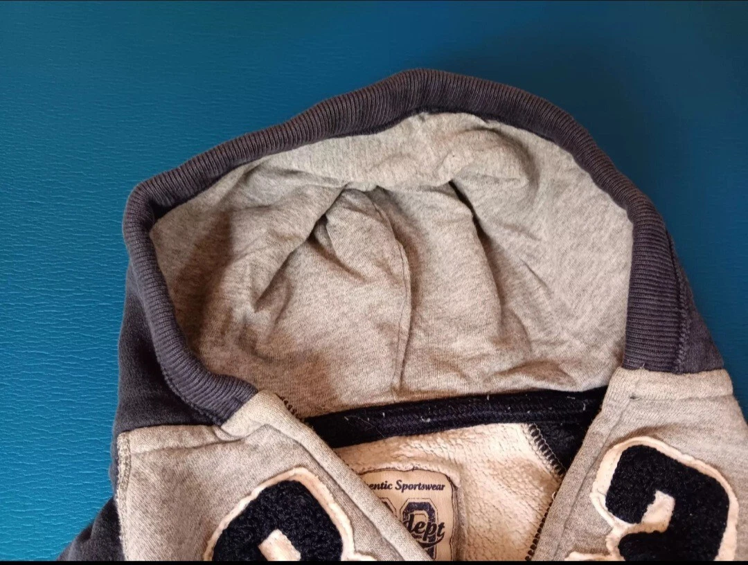 VETEMENTS Giacca 18 mesi ragazzo abbigliamento sportivo atletico felpa con cappuccio maglione zip grigio e blu 33