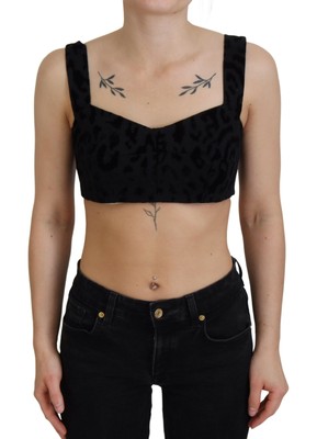 Dolce & Gabbana Elegante Schwarze Baumwollmischung Bustier Korsett Damen Top