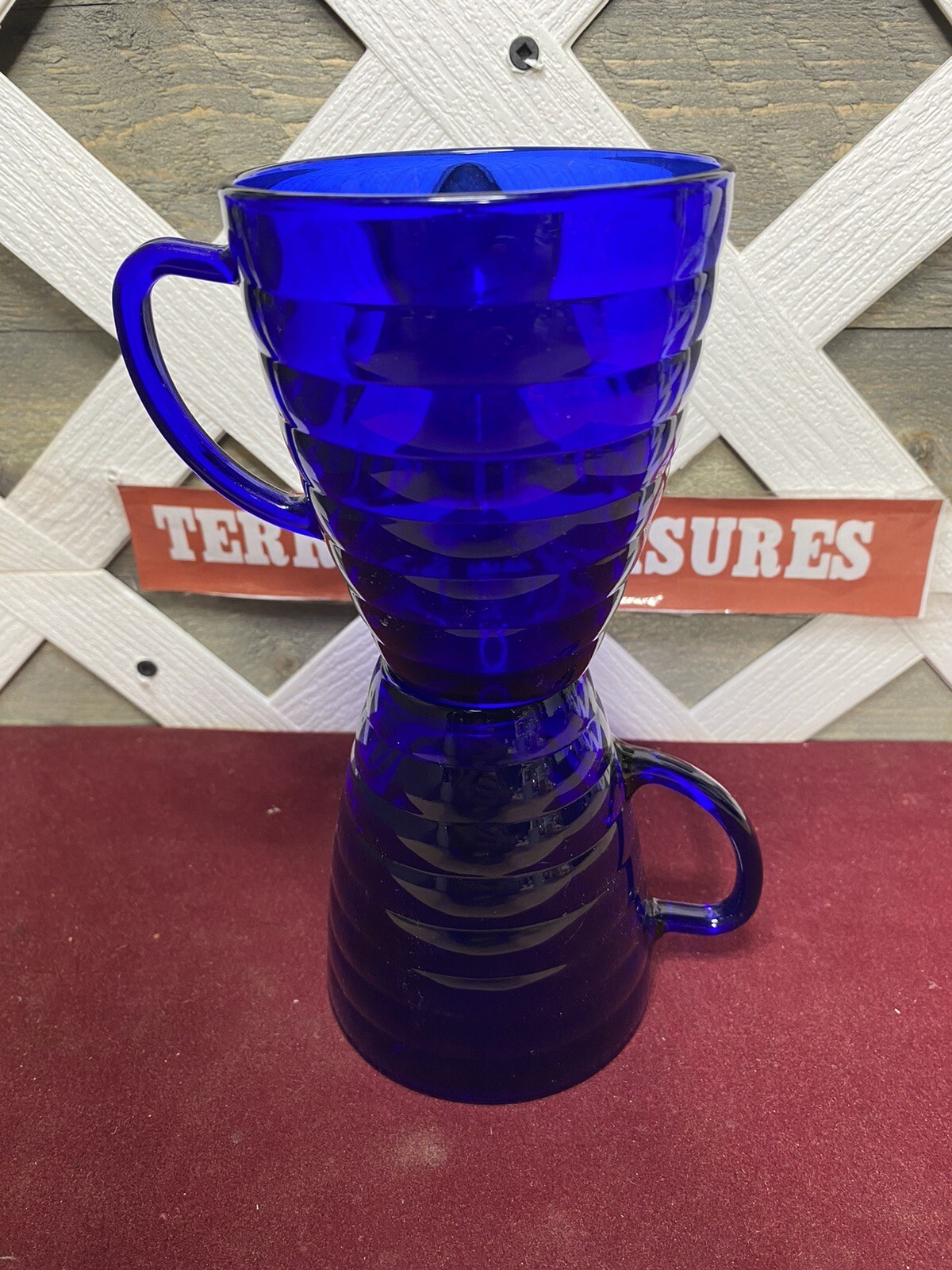 2 Duralex France Coffee Mug Beehive Shape D-Handle, Cobalt