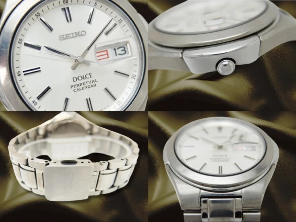 SEIKO Dolce 8F33-0030 Titanium Perpetual Calendar Watch Silver