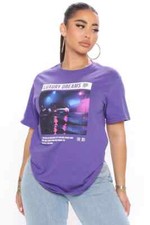 Fashion Nova Womens Luxury Dreams Tokyo City Purple Shirt New XS, M, L