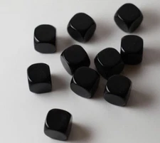 10 Pcs Blank Black Dice / Counting Cubes 16mm D6 Square RPG Gaming Dice DIY