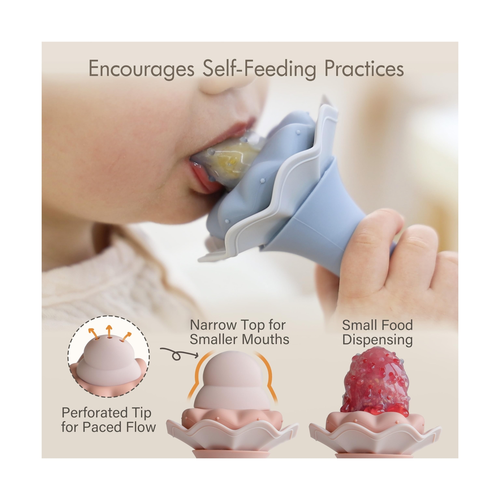 Moonkie Baby Fruit Feeder with Freezer Tray | BPA Free Silicone Infant Food F...