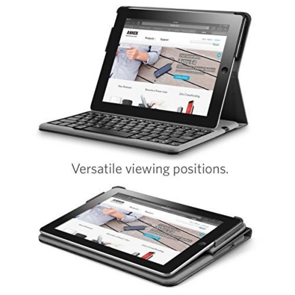 ANKER CASE FR IPAD 4 3 2 FOLIO KEYBOARD SYNTHETIC LEATHER *RETURNED #2* A7718112 - Image 2 of 3
