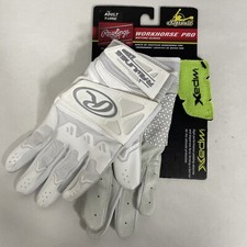 RAWLINGS WOMENS WORKHORSE PRO BATTING GLOVE PAIR MODEL FPWPBG ADULT Sz XL WHITE