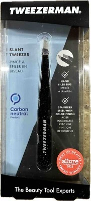 Tweezerman Special Edition 40th Anniversary Slant Tweezers - Dusted Onyx! RARE!