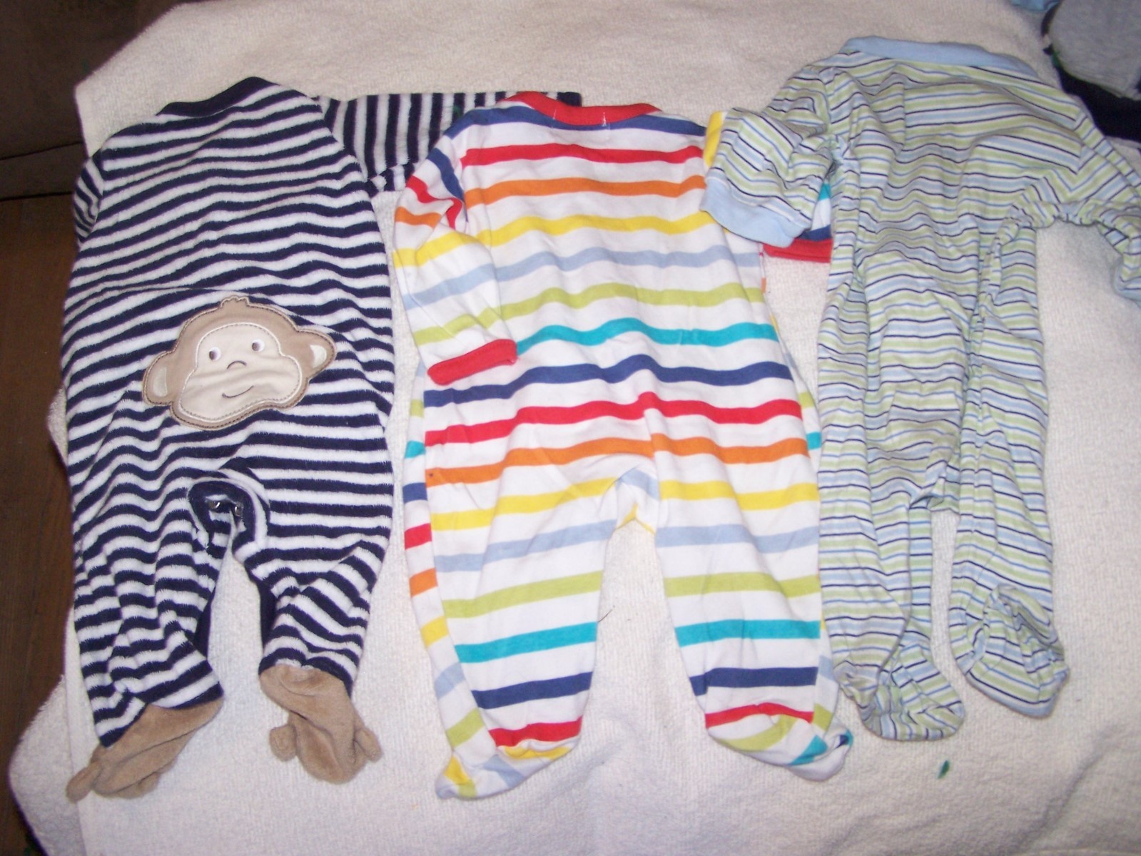 3 Little Ones NewBorn Footsies/Sleepers Striped in Great Shape eBay