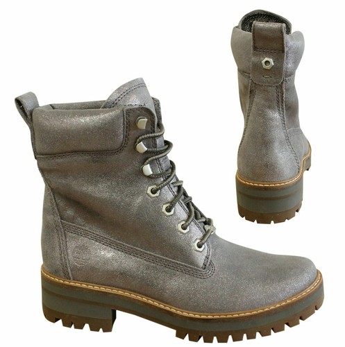Timberland 6 Inch Courmayeur Valley Hiking Grey Leather Womens Boots A1MFR  B50E | eBay