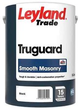 Leyland Trade Smooth Truguard Masonry Paint Black 5L Weatherproof Exterior Paint