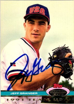 1991 Topps Stadium Club Skydome USA - #64 Jeff Granger (RC) Signed 