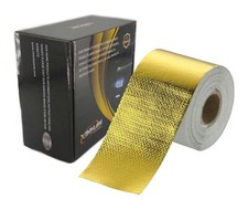 15FT - 50FT Gold Intake Heat Reflective Tape Wrap Self Adhesive High Temperature