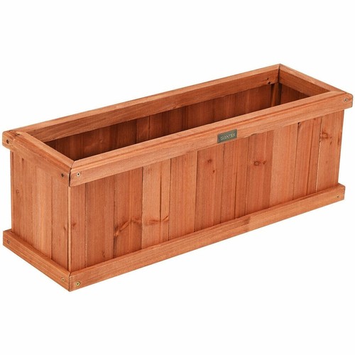 Wooden Planter Box Garden Yard Window Decorative Flower Bed Vegetable 2X4-Ft - Picture 7 of 12