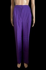 Leslie Fay Haberdashery Pants Purple Straight Leg Polyester Size 12 Vintage New