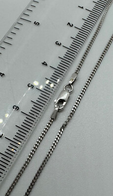 Panzerkette 9 kt Weißgold 1,4 mm Diamantschliff 22 Zoll/55 cm (006 g)