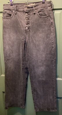 Universal Thread Womens Sz 8 Gray Expose Button Fly Vintage Straight Ankle Jeans