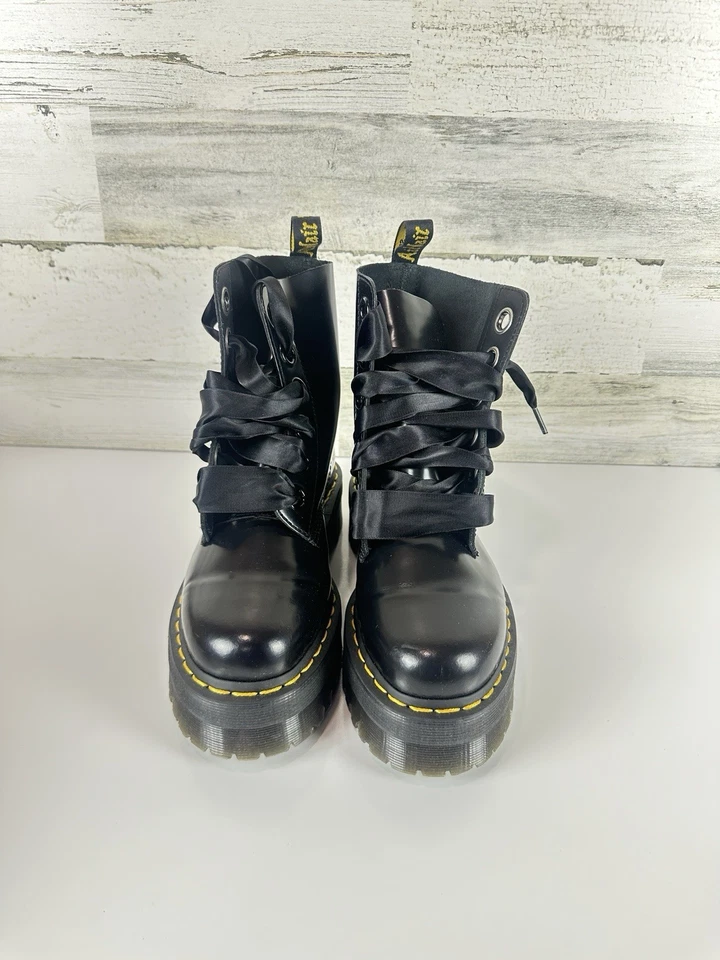 Bota de Combate Dr. Martens Molly Para Mujer Cuero Buttero Negra Talla 8 Nueva Sin Caja Foto 2 de 4