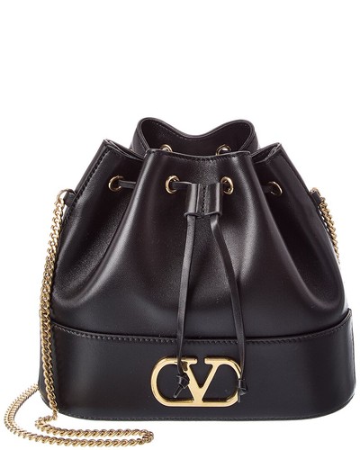 Valentino Vlogo Leather Bucket Bag Women's