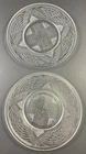 L E Smith Romanesque? Salad Plate 8" Clear Set of 2 Depression Vintage