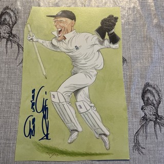 Alec Stewart England Excellent Signed John Ireland Caricature