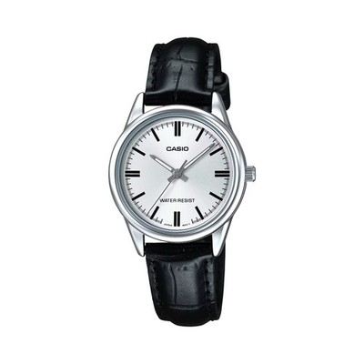 Casio Women s Silver Dial Leather Analog Watch - LTP-V005L-7AUDF