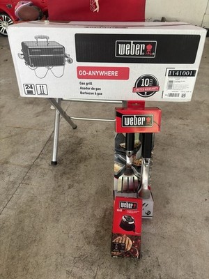 Weber Go Anywhere Portable Grill With Tool Set And IGrill Mini Thermometer
