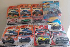 Mixed Lot of 9 Matchbox And Hot Wheels Cars Trucks And Monster Truck In Package