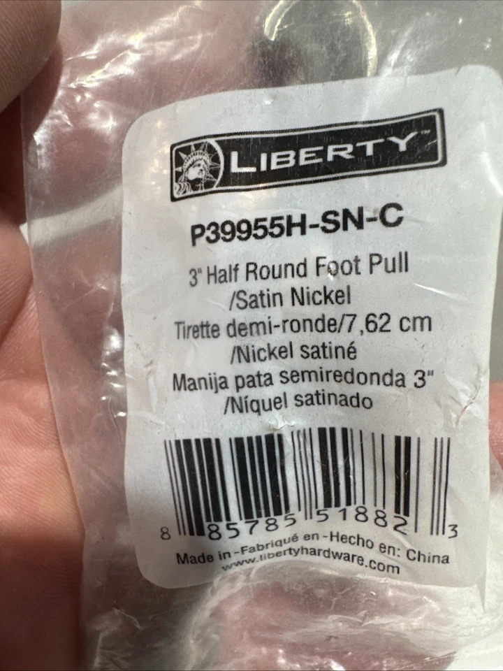 Lote de 7 manijas de puerta de gabinete central LIBERTY 3" tirador níquel satinado P39955H-SN-C Foto 3 de 4
